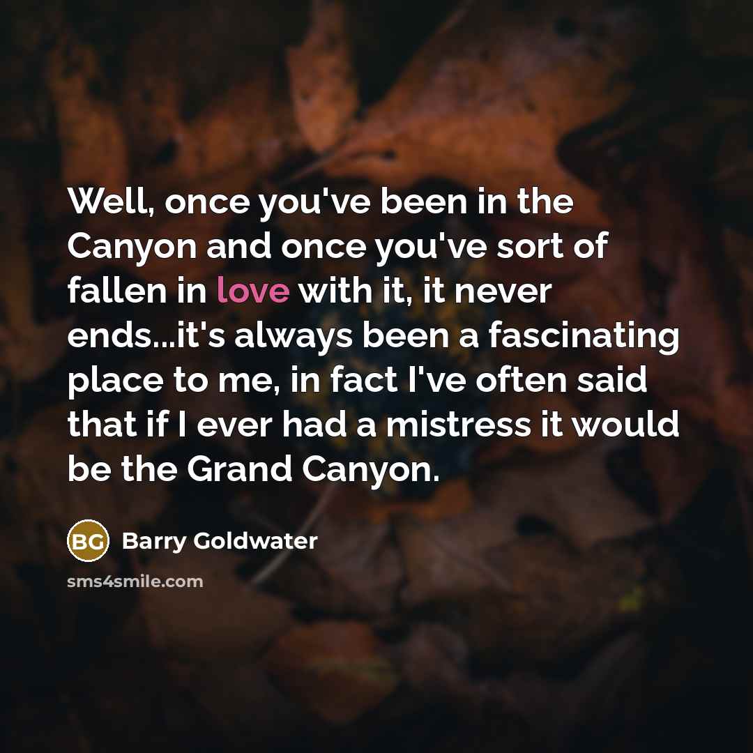 “Well, once you've been in the Canyon and once you've…” quote by Barry Goldwater