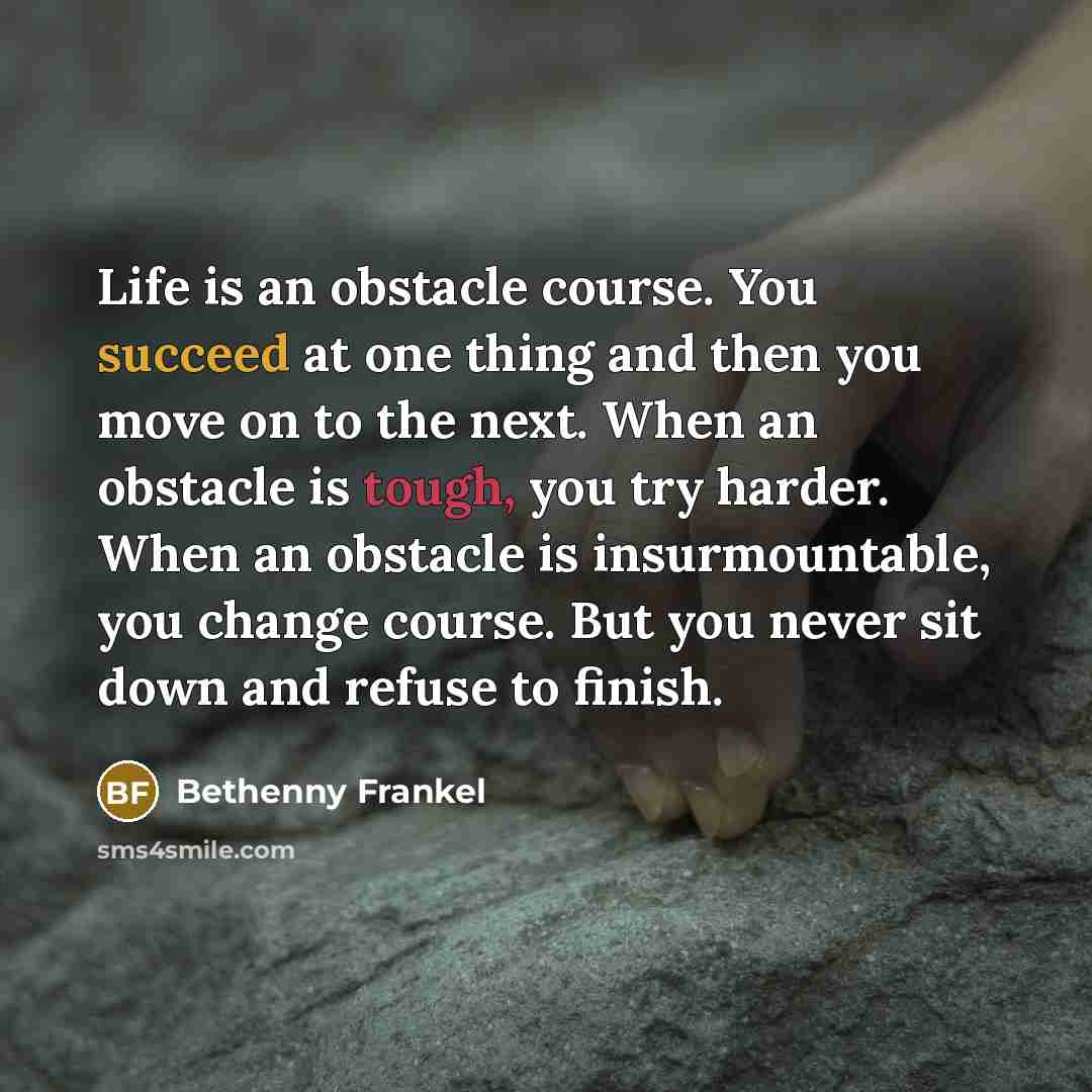 “Life is an obstacle course. You succeed at one thing…” quote by Bethenny Frankel