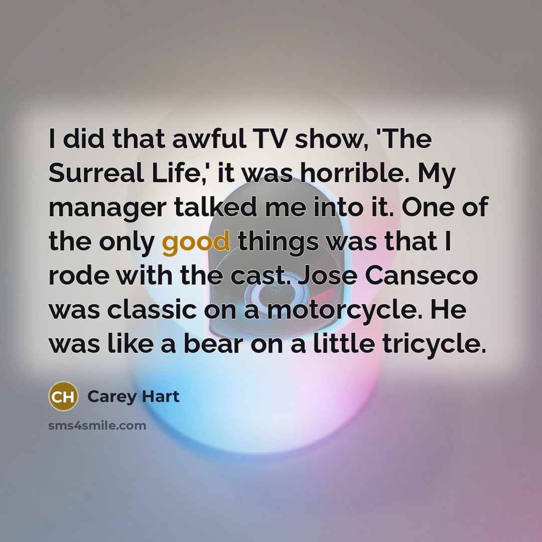 “I did that awful TV show, 'The Surreal Life,' it…” quote by Carey Hart
