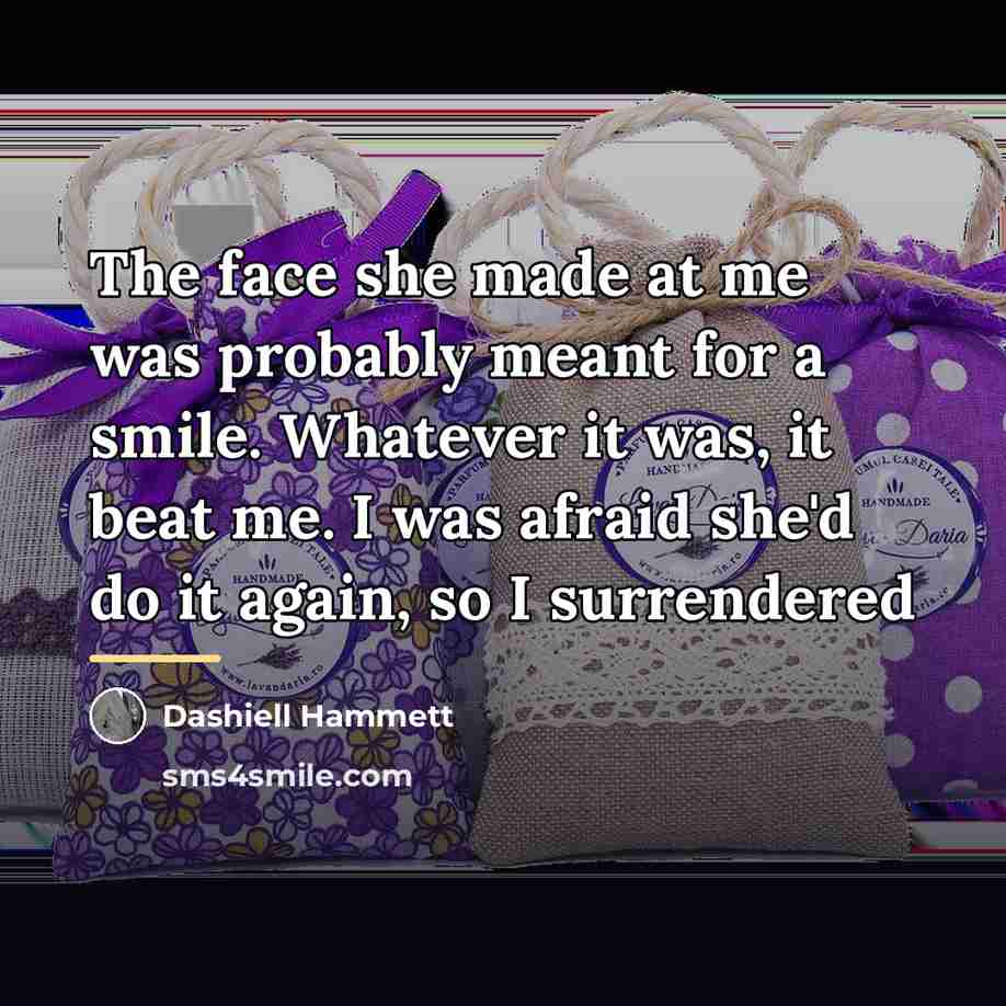“The face she made at me was probably meant for…” quote by Dashiell Hammett