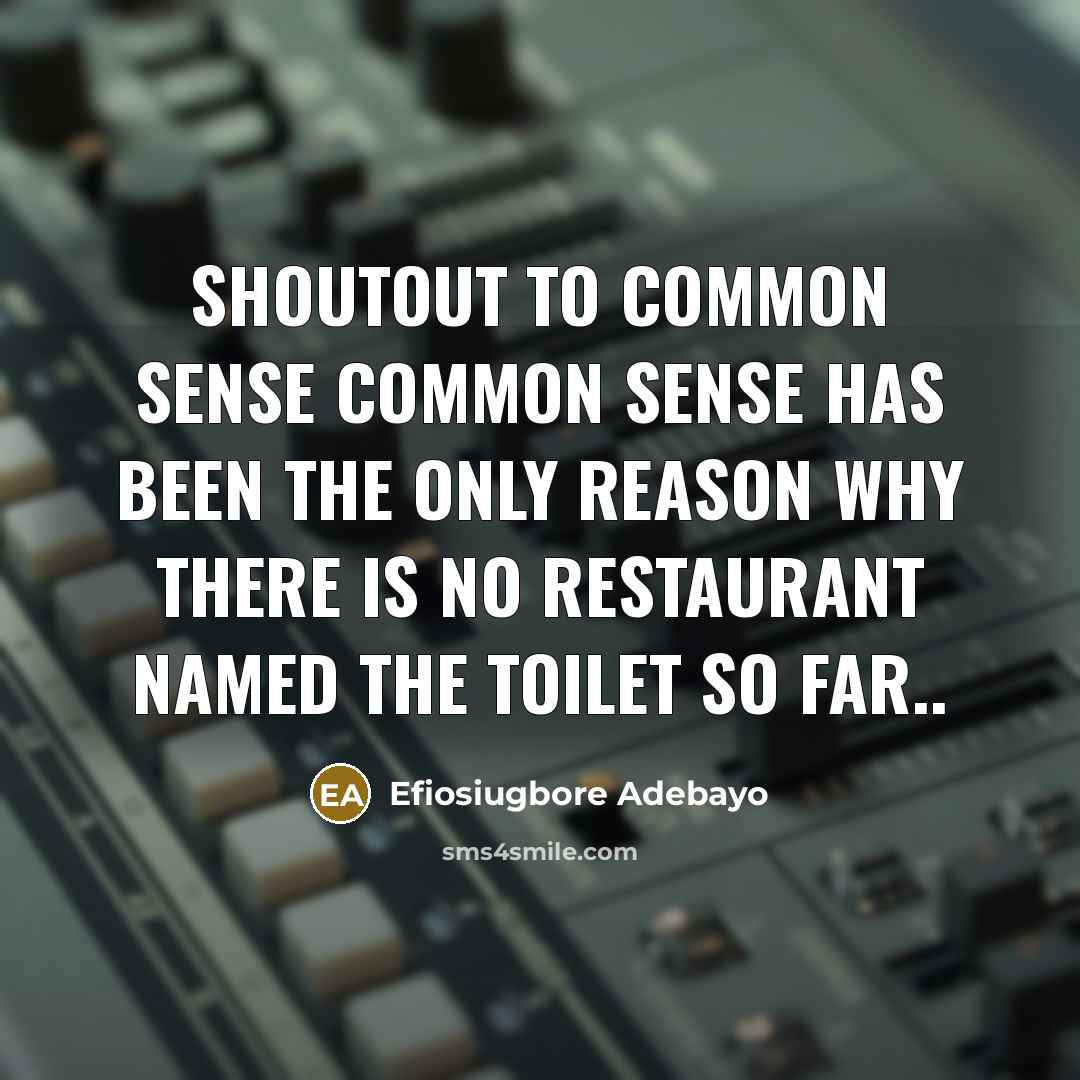 “ShoutOut to Common Sense Common sense has been the only…” quote by Efiosiugbore Adebayo