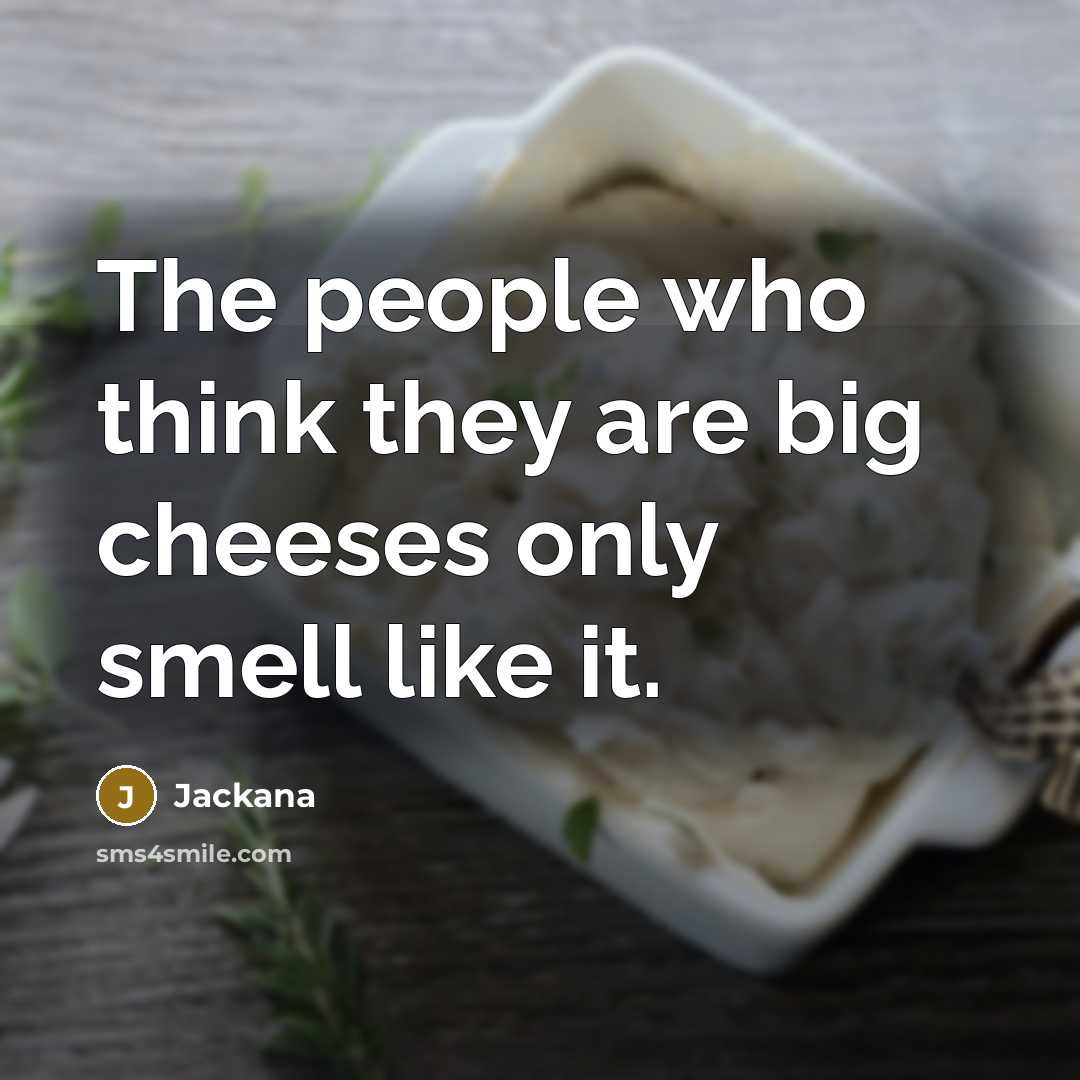 “The people who think they are big cheeses only smell…” quote by Jackana