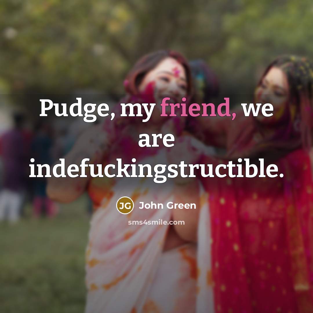 “Pudge, my friend, we are indefuckingstructible.…” quote by John Green