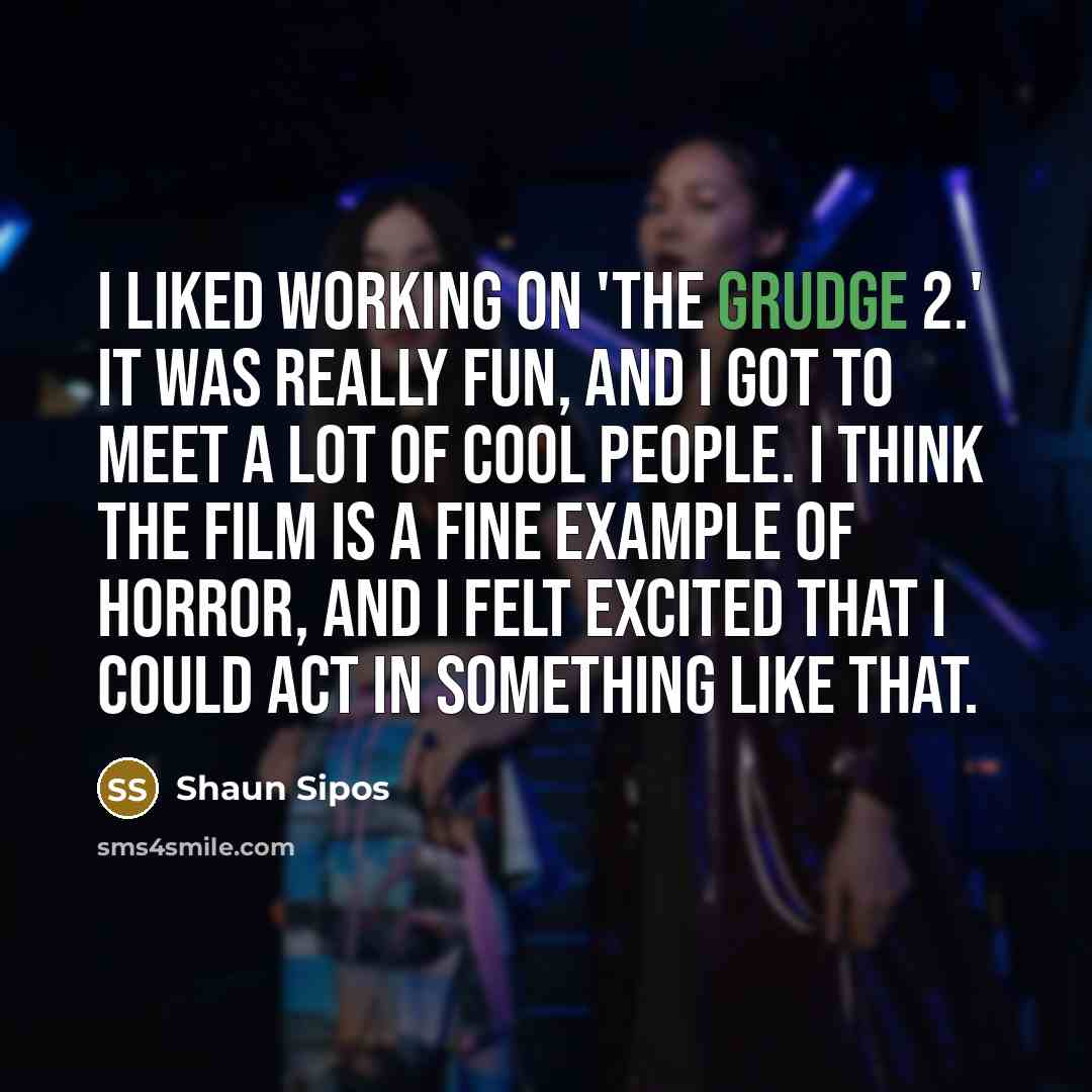 “I liked working on 'The Grudge 2.' It was really…” quote by Shaun Sipos