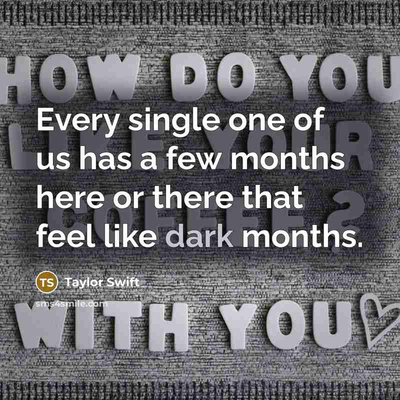 “Every single one of us has a few months here…” quote by Taylor Swift