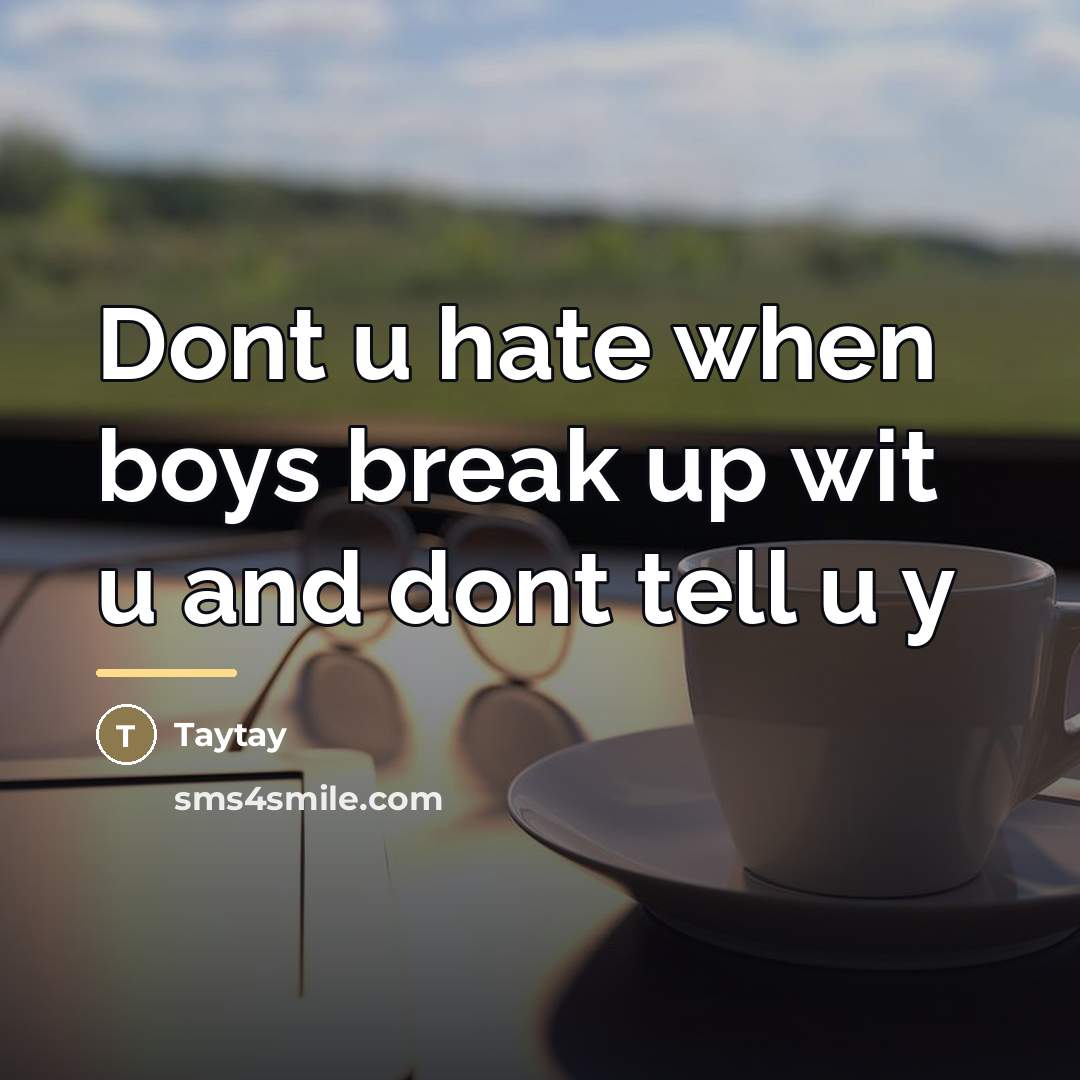 “Dont u hate when boys break up wit u and…” quote by Taytay
