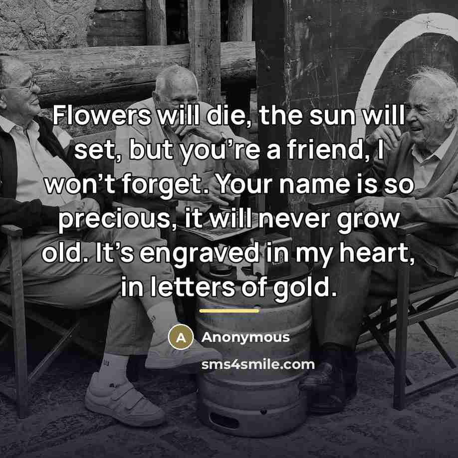 “Flowers will die, the sun will set, but you're a…” quote by Anonymous