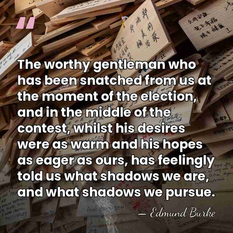 The worthy gentleman who has been snatched from us at the moment&hellip; - Edmund Burke
