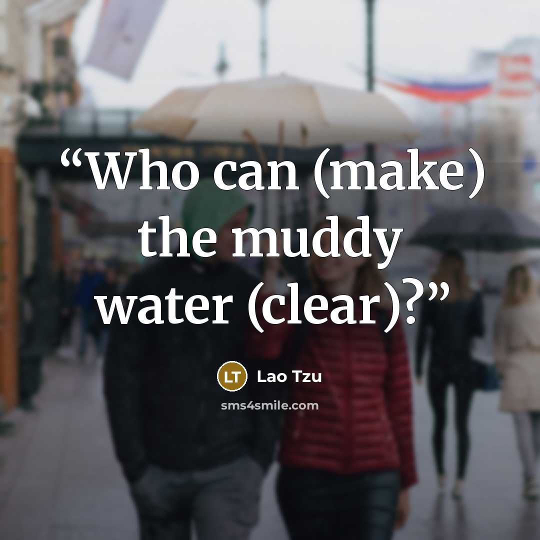 “Who can (make) the muddy water (clear)?” quote by Lao Tzu