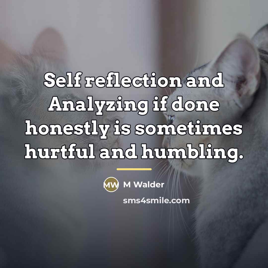 “Self reflection and Analyzing if done honestly is sometimes hurtful…” quote by M Walder