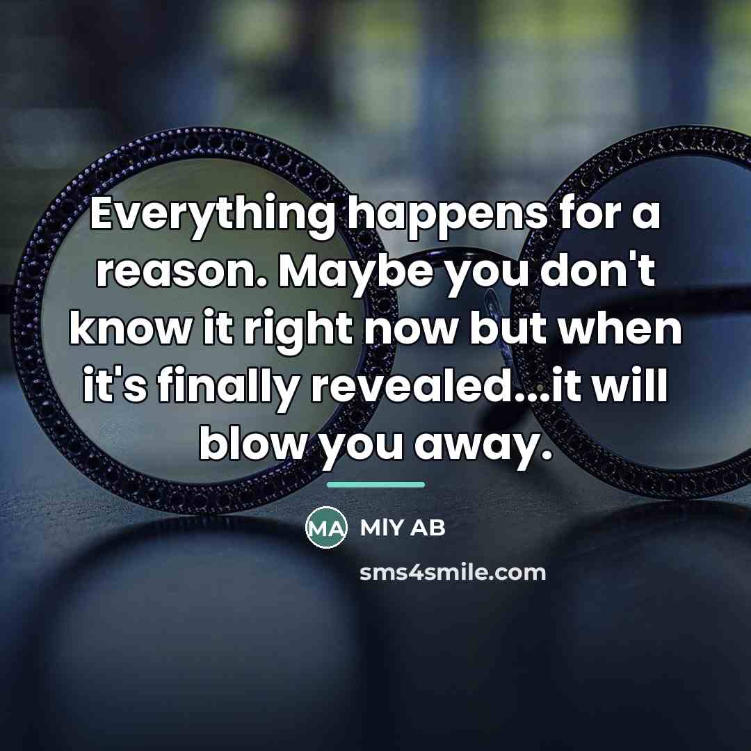 “Everything happens for a reason. Maybe you don't know it…” quote by MlY AB
