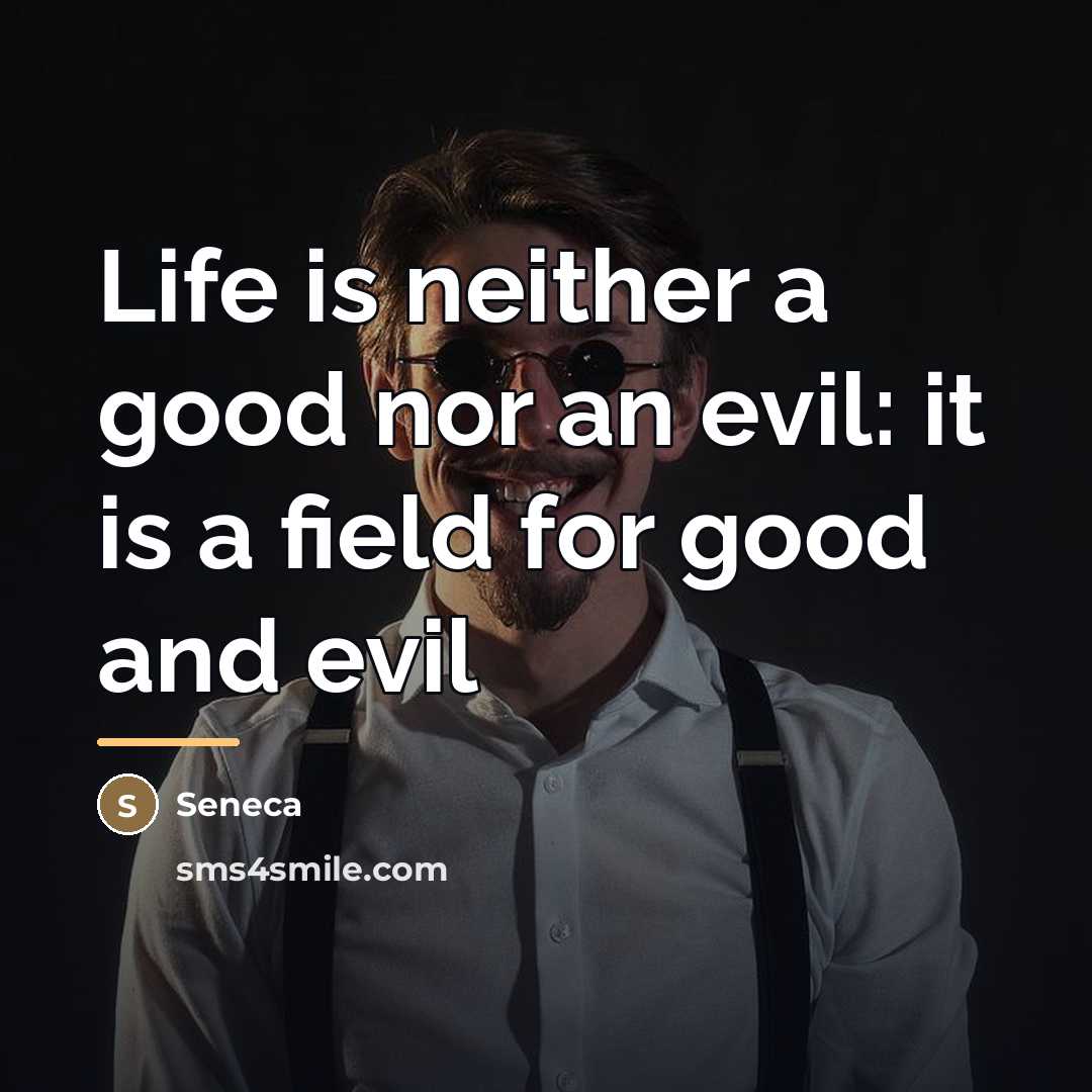 “Life is neither a good nor an evil: it is…” quote by Seneca