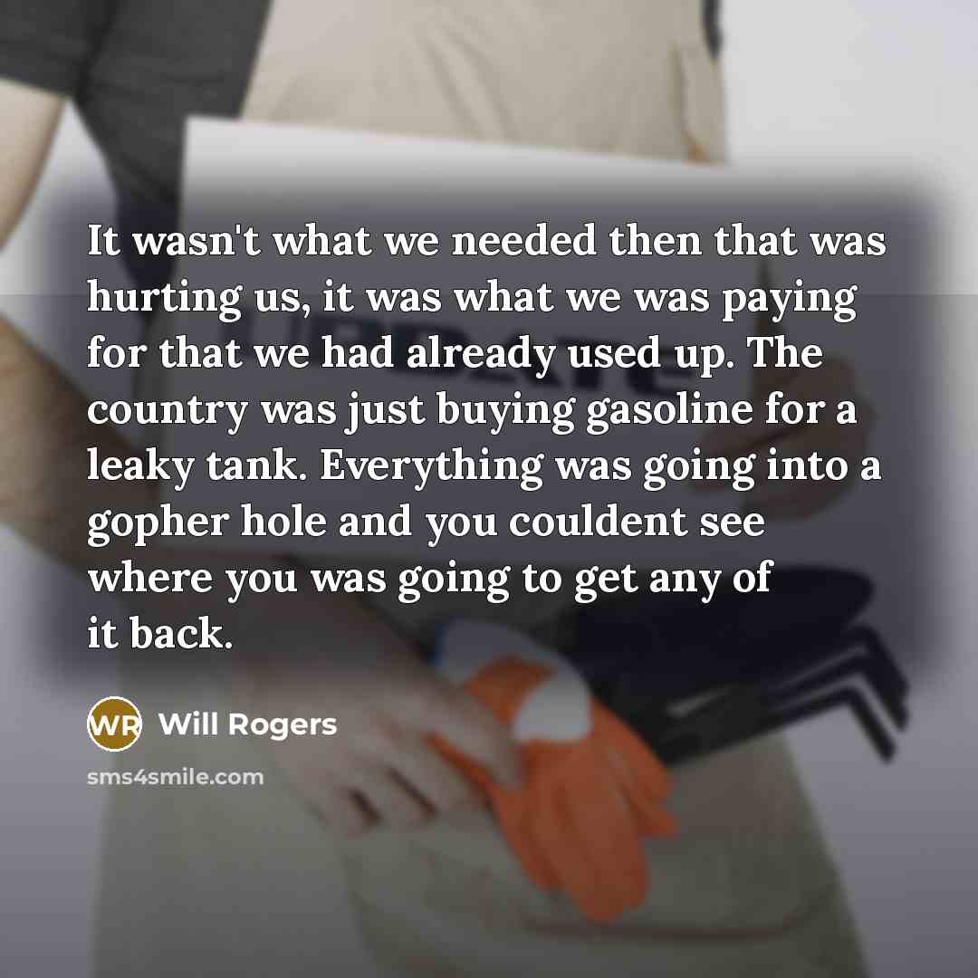 “It wasn't what we needed then that was hurting us,…” quote by Will Rogers