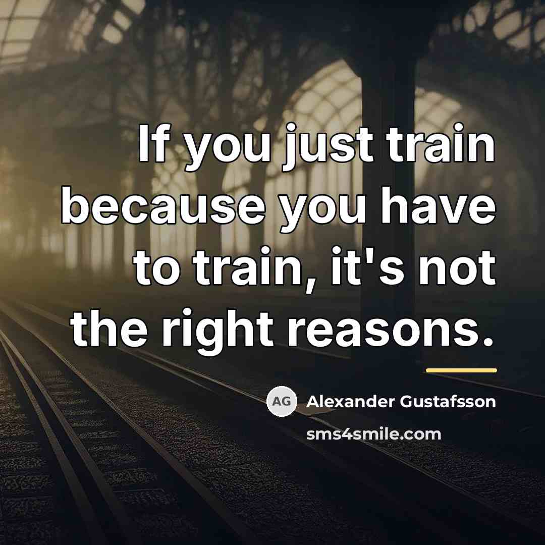 “If you just train because you have to train, it's…” quote by Alexander Gustafsson