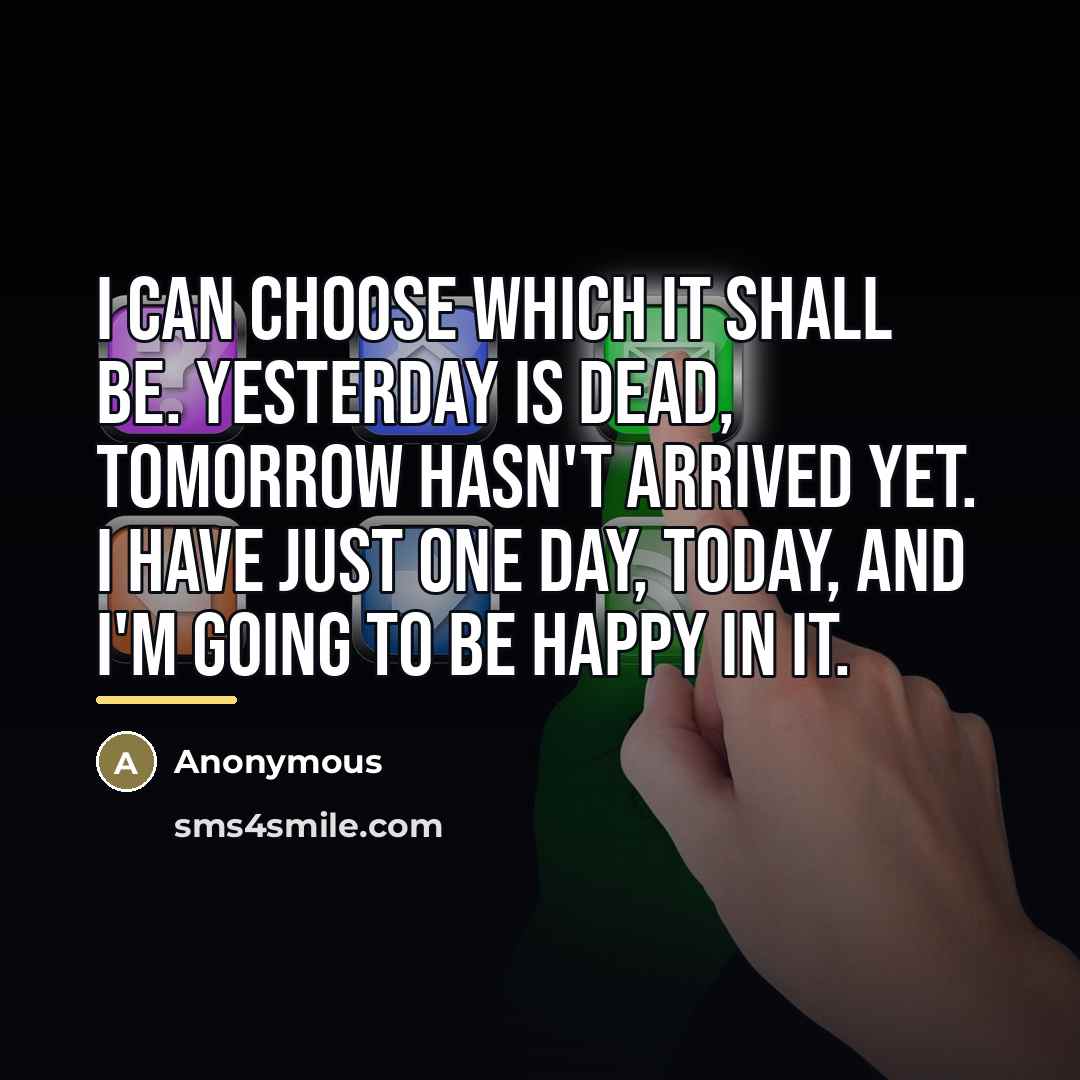 “I can choose which it shall be. Yesterday is dead,…” quote by Anonymous