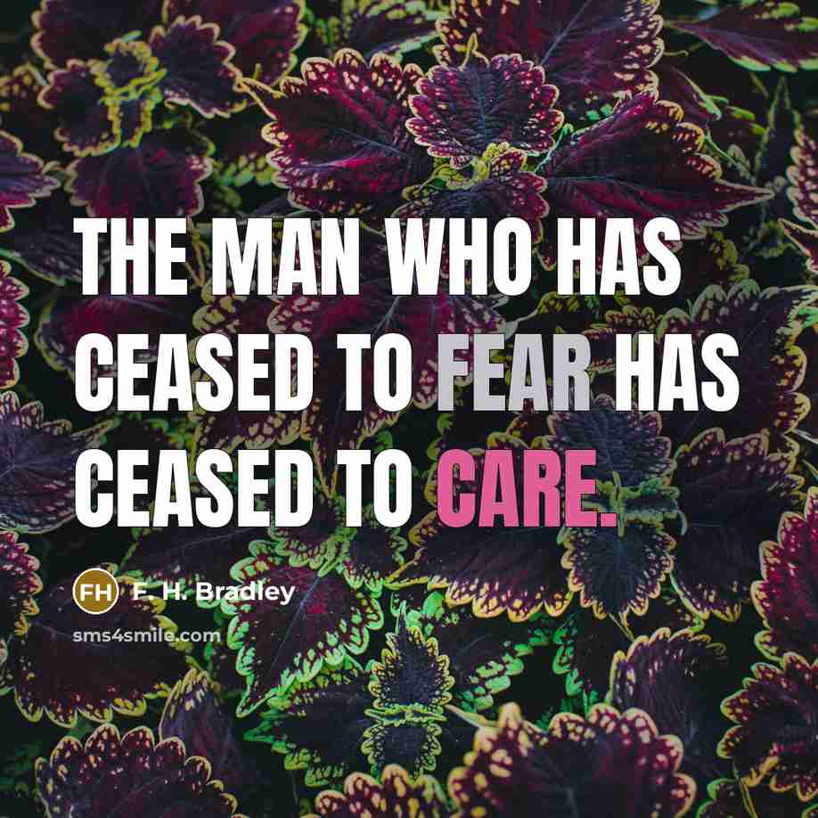“The man who has ceased to fear has ceased to…” quote by F. H. Bradley