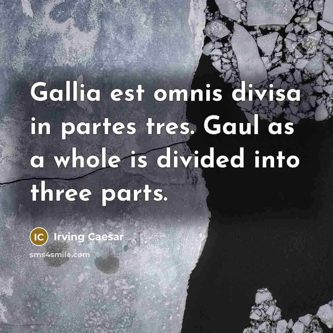 “Gallia est omnis divisa in partes tres. Gaul as a…” quote by Irving Caesar