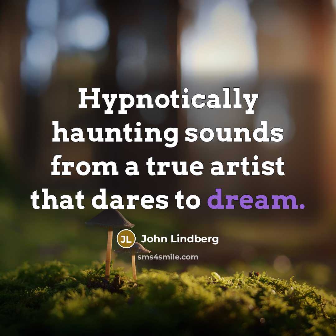“Hypnotically haunting sounds from a true artist that dares to…” quote by John Lindberg