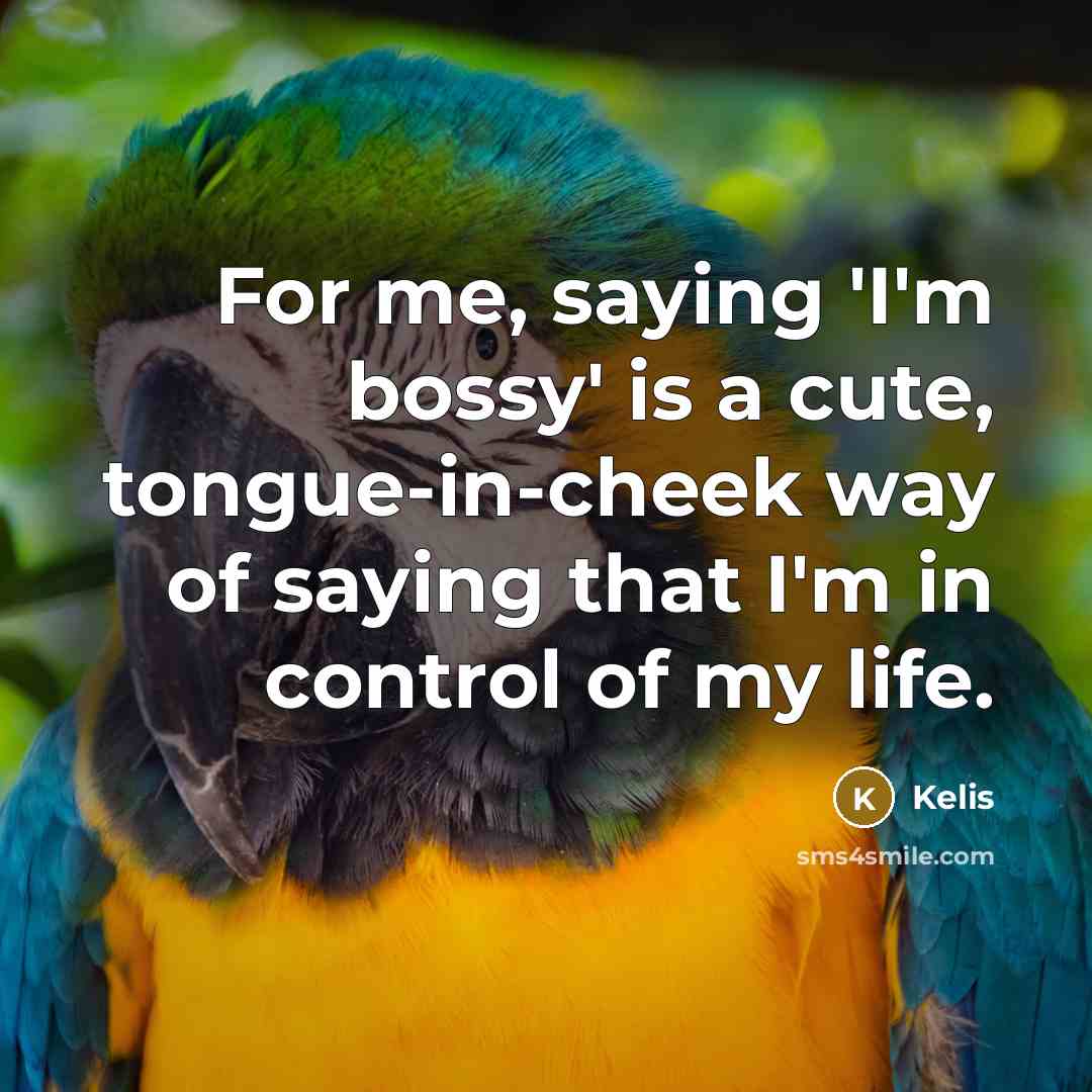 “For me, saying 'I'm bossy' is a cute, tongue-in-cheek way…” quote by Kelis