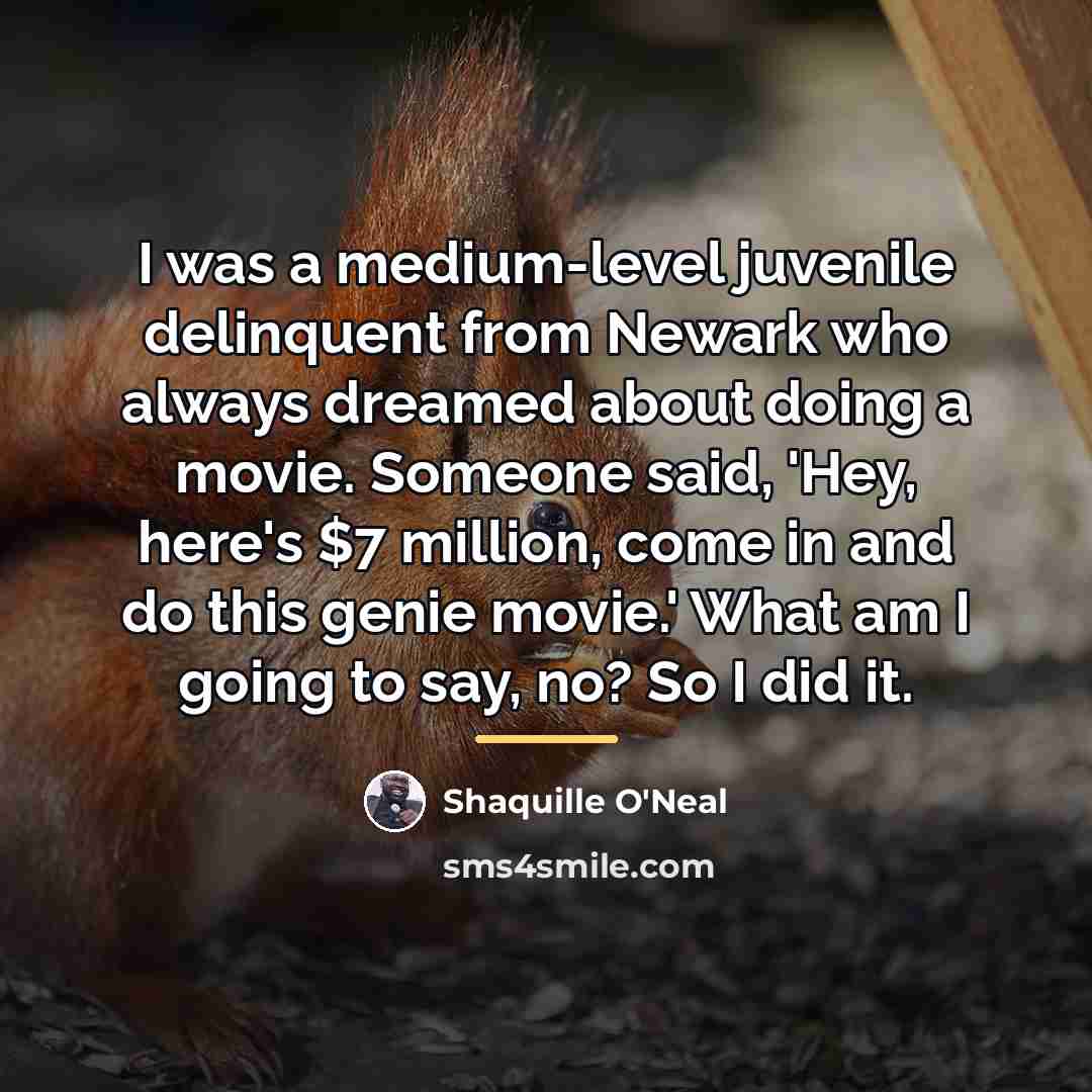 “I was a medium-level juvenile delinquent from Newark who always…” quote by Shaquille O'Neal