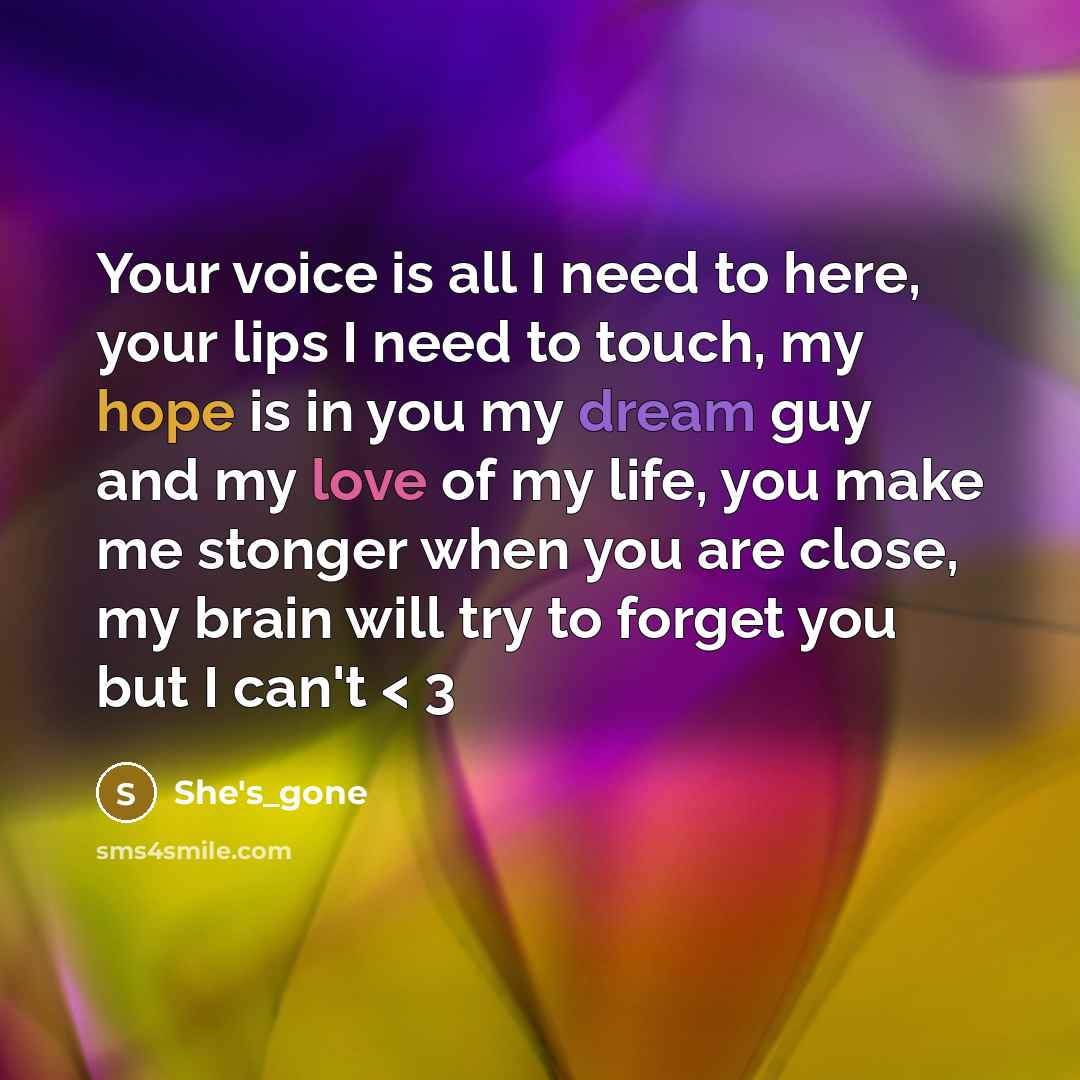 “Your voice is all I need to here, your lips…” quote by She's_gone