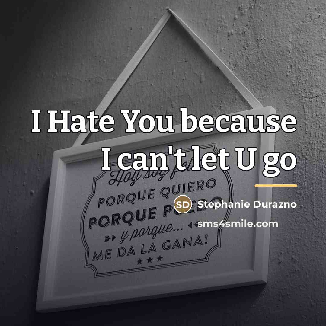 “I Hate You because I can't let U go…” quote by Stephanie Durazno