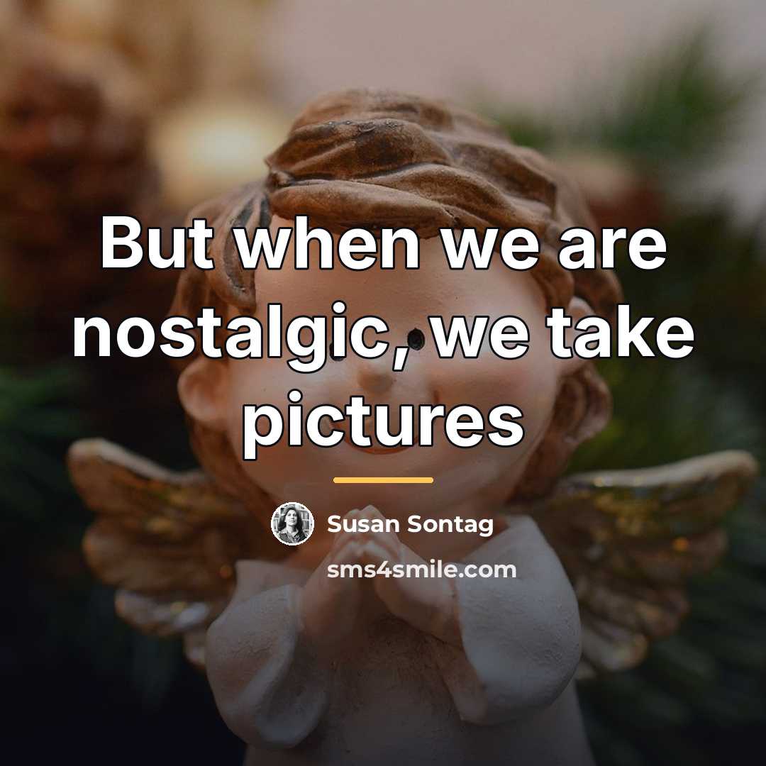 “But when we are nostalgic, we take pictures…” quote by Susan Sontag
