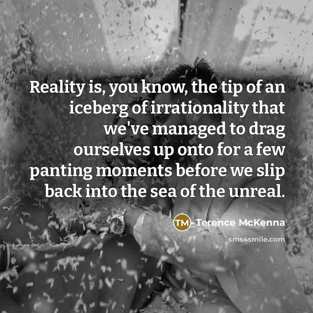 “Reality is, you know, the tip of an iceberg of…” quote by Terence McKenna