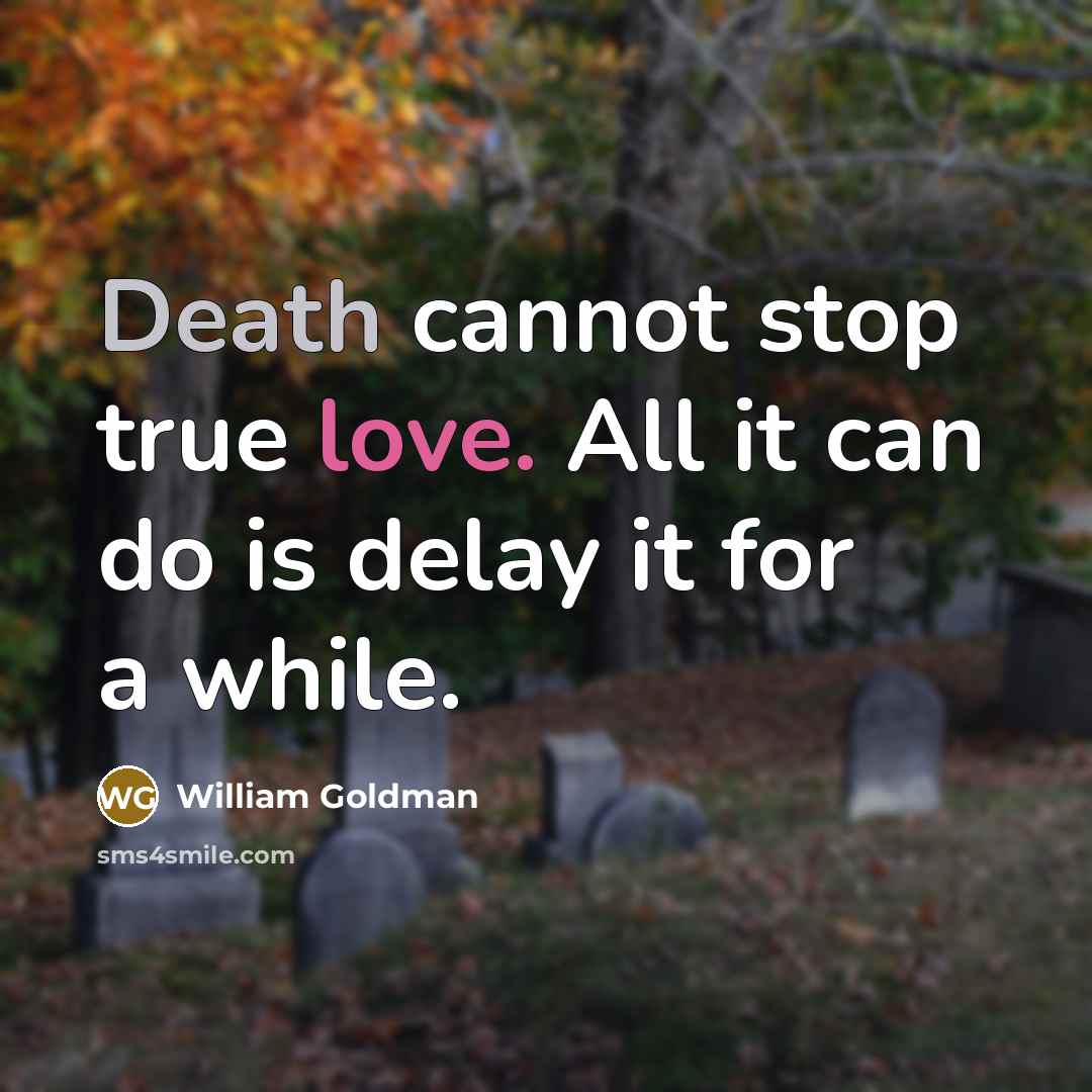 “Death cannot stop true love. All it can do is…” quote by William Goldman