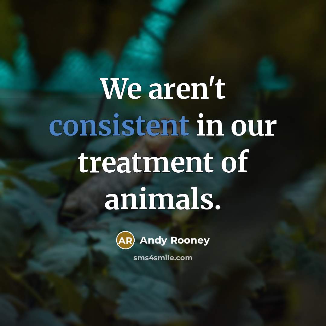 “We aren't consistent in our treatment of animals.…” quote by Andy Rooney