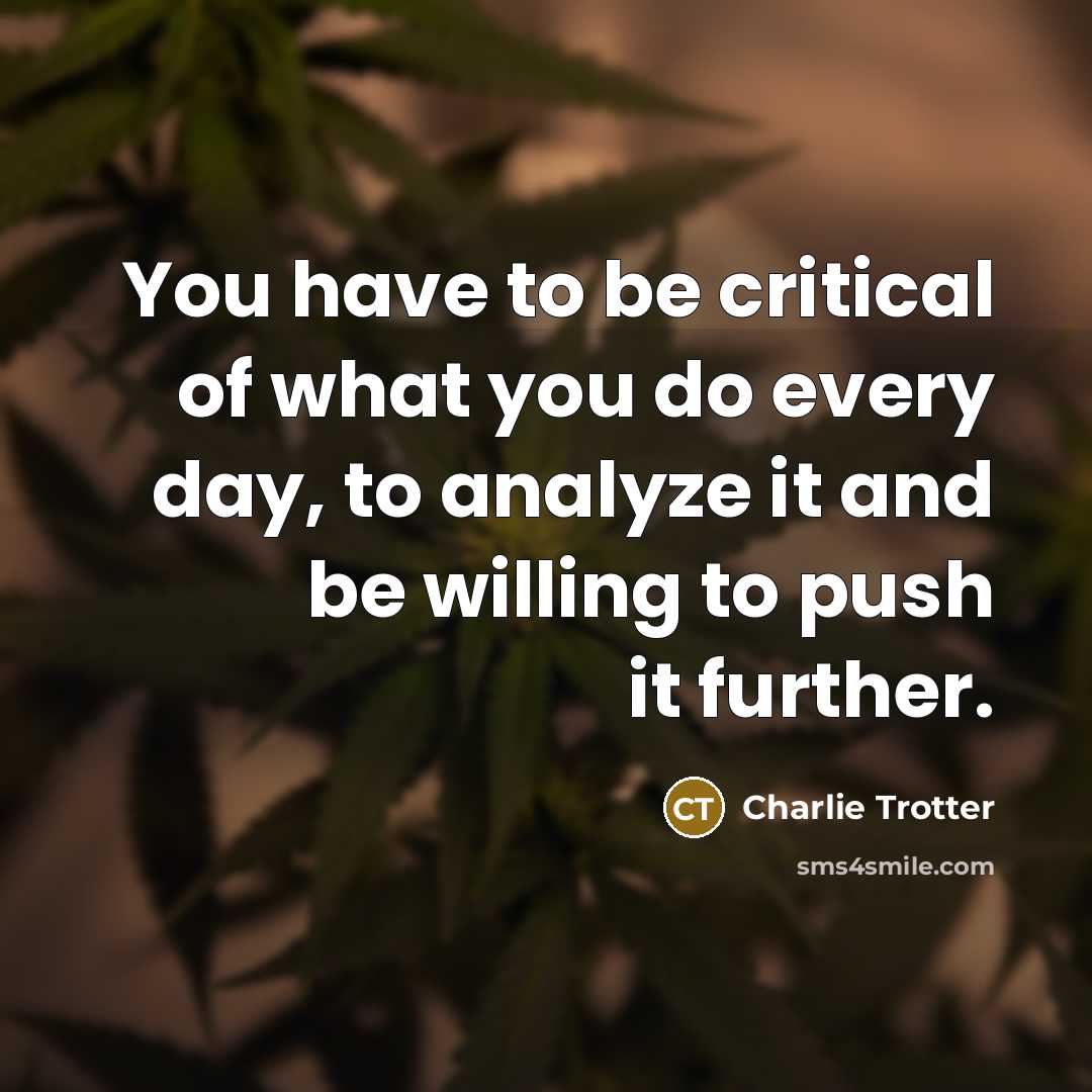 “You have to be critical of what you do every…” quote by Charlie Trotter