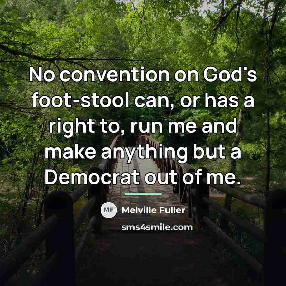 “No convention on God's foot-stool can, or has a right…” quote by Melville Fuller