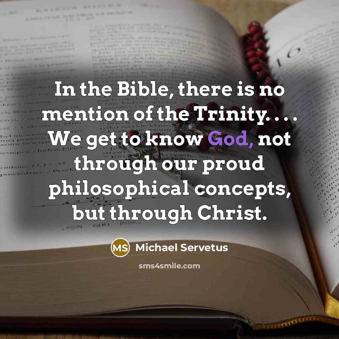 “In the Bible, there is no mention of the Trinity.…” quote by Michael Servetus