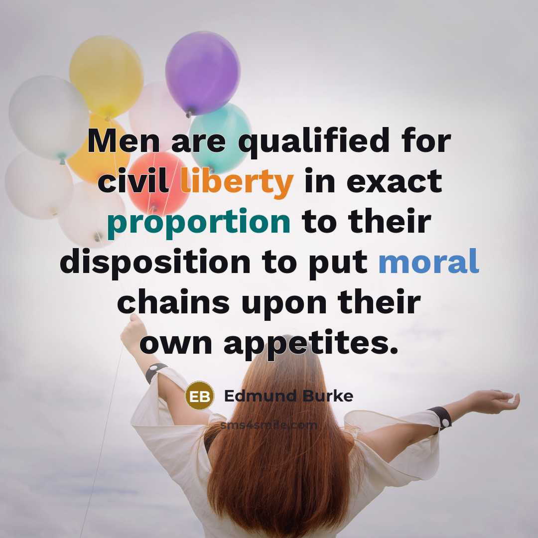“Men are qualified for civil liberty in exact proportion to…” quote by Edmund Burke