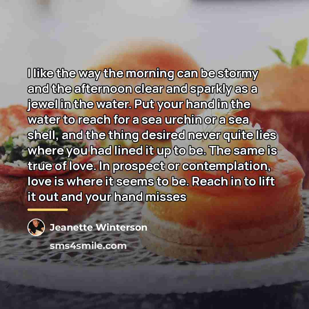 “I like the way the morning can be stormy and…” quote by Jeanette Winterson