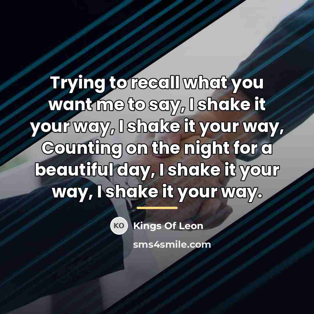 “Trying to recall what you want me to say, I…” quote by Kings Of Leon