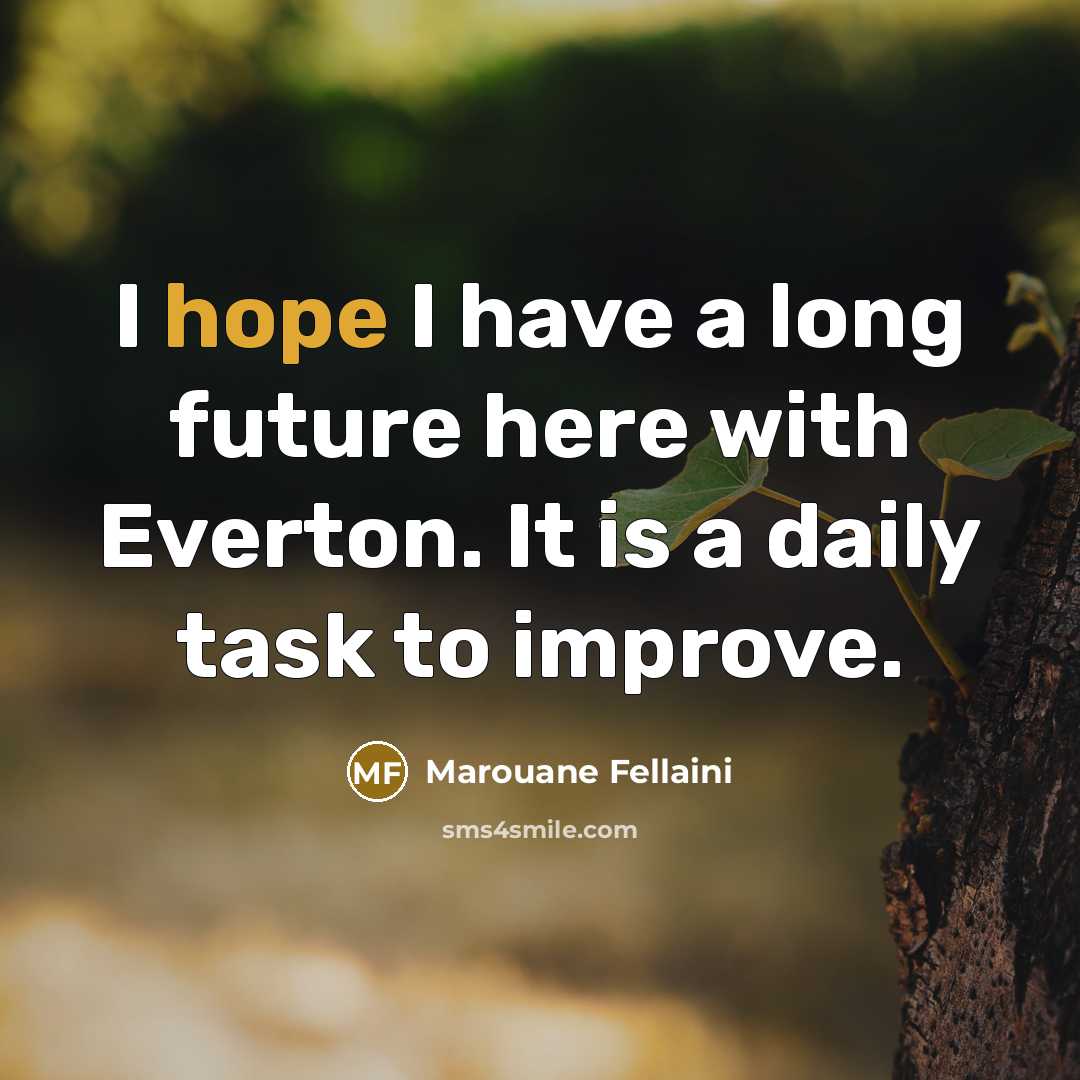 “I hope I have a long future here with Everton.…” quote by Marouane Fellaini