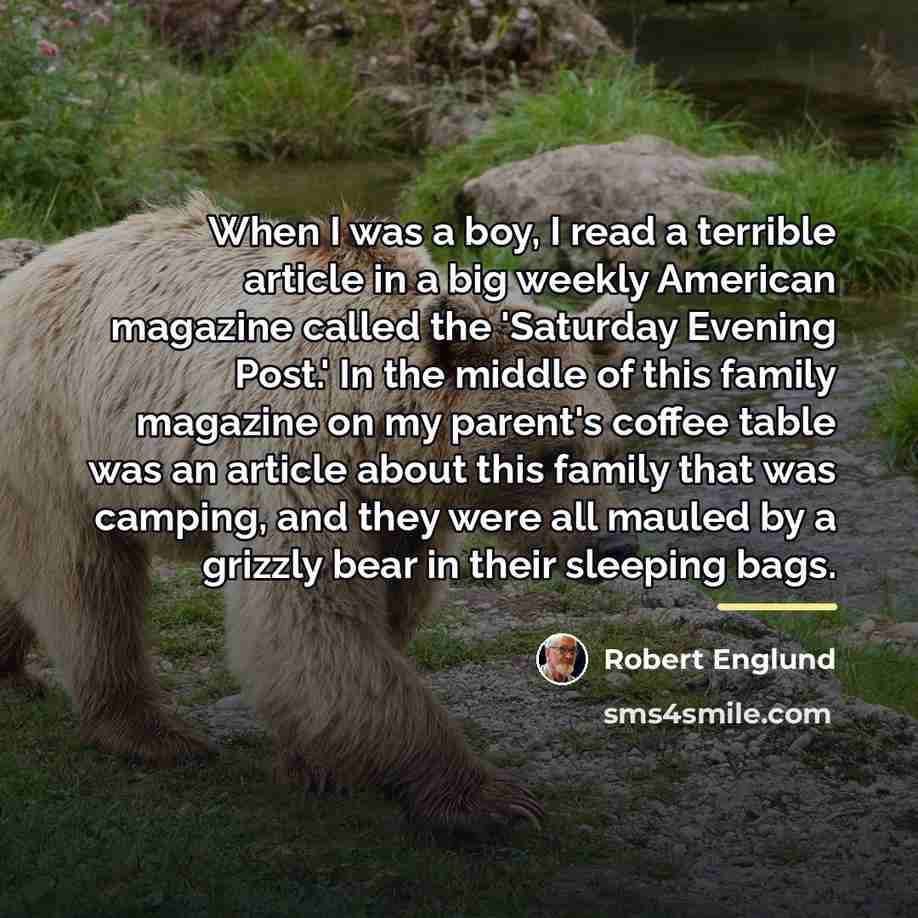 “When I was a boy, I read a terrible article…” quote by Robert Englund