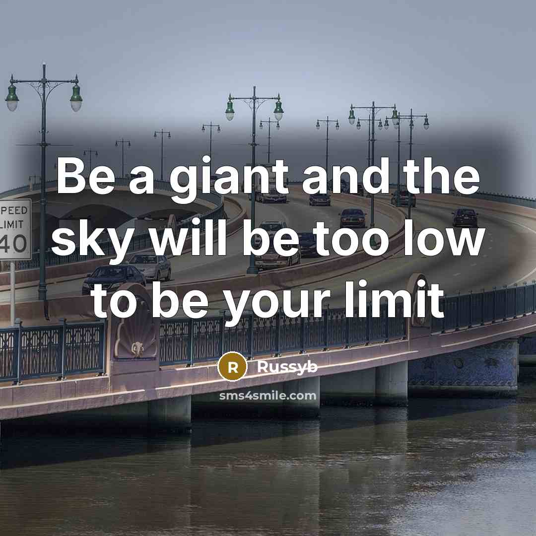 “Be a giant and the sky will be too low…” quote by Russyb