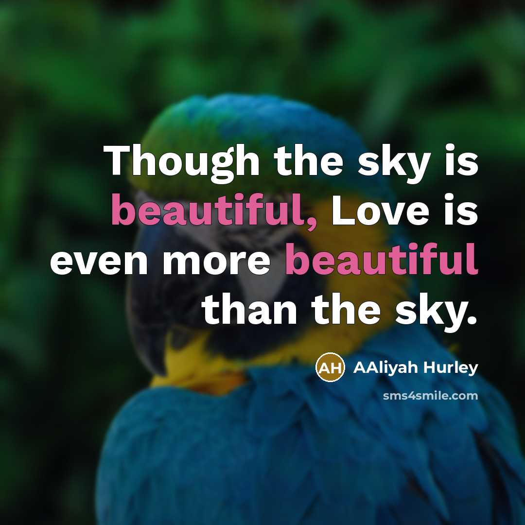 “Though the sky is beautiful, Love is even more beautiful…” quote by Aaliyah Hurley