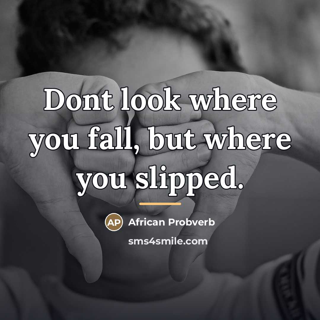 “Dont look where you fall, but where you slipped.…” quote by African Probverb