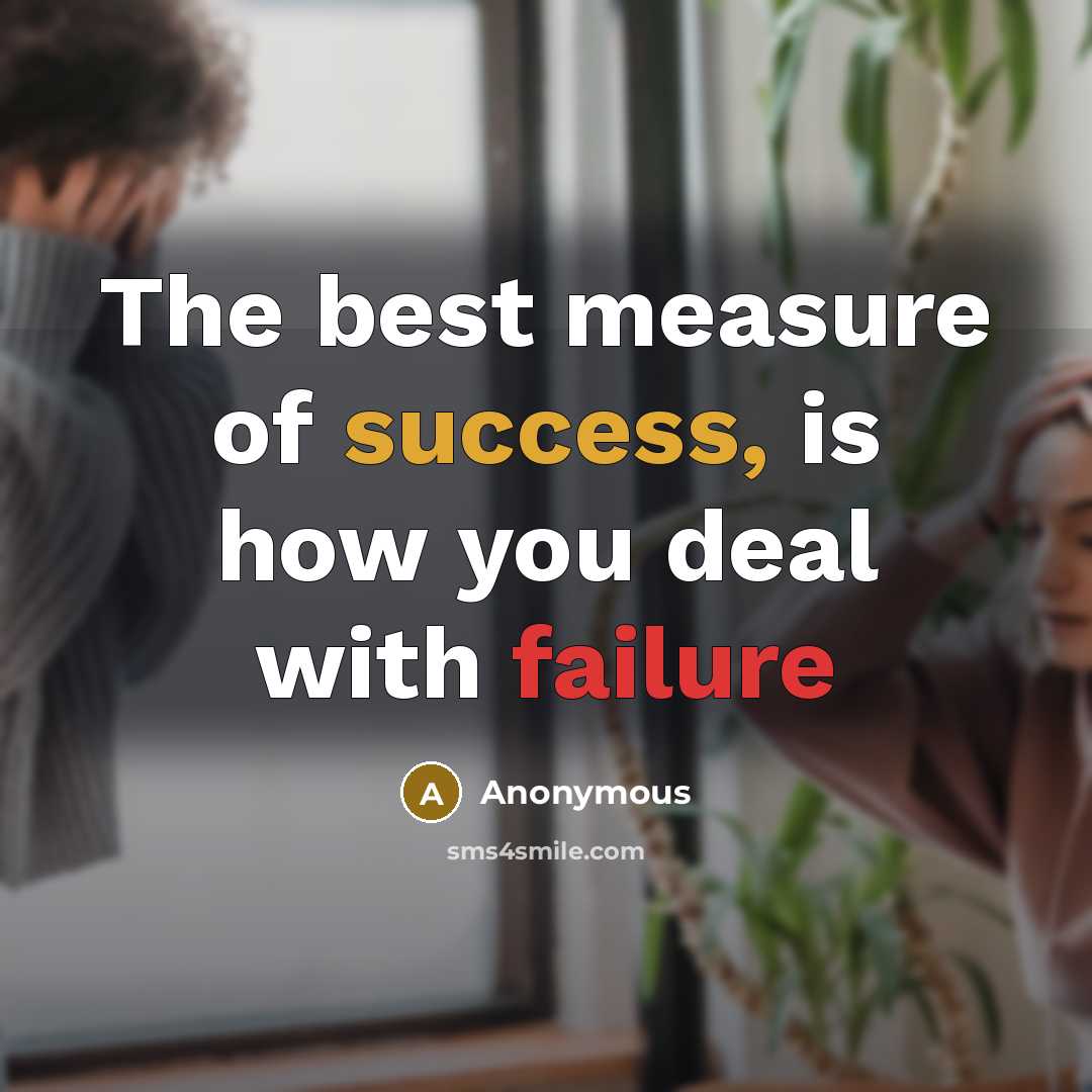 “The best measure of success, is how you deal with…” quote by Anonymous