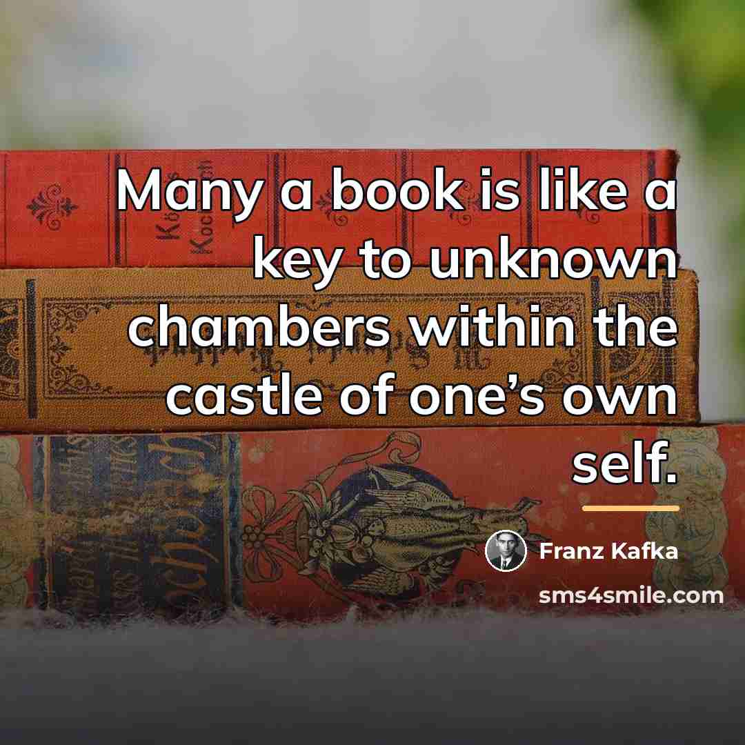“Many a book is like a key to unknown chambers…” quote by Franz Kafka