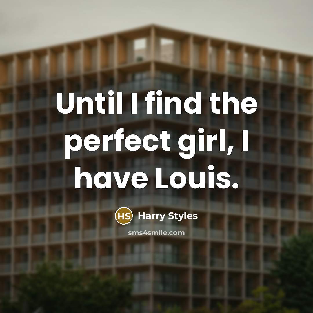 “Until I find the perfect girl, I have Louis.” quote by Harry Styles