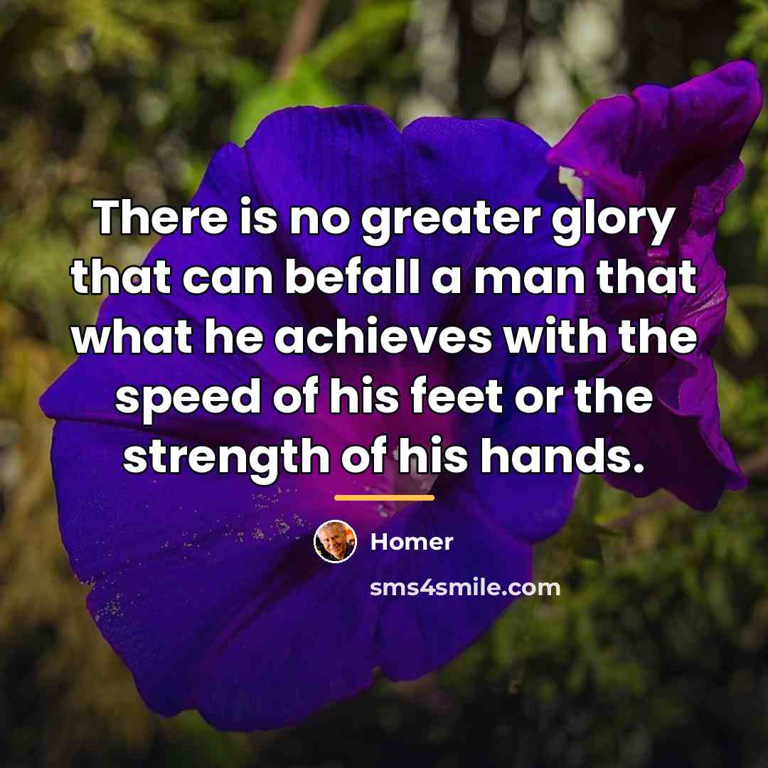 “There is no greater glory that can befall a man…” quote by Homer