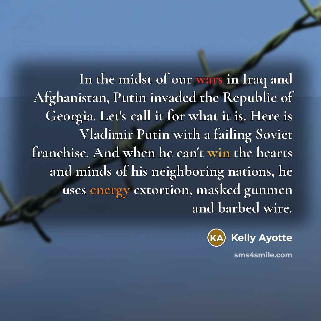“In the midst of our wars in Iraq and Afghanistan,…” quote by Kelly Ayotte