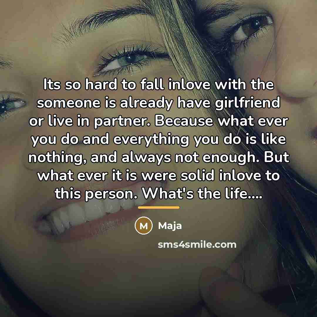 “Its so hard to fall inlove with the someone is…” quote by Maja