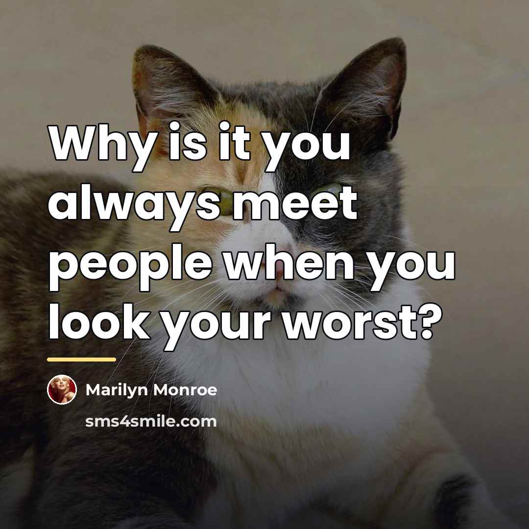 “Why is it you always meet people when you look…” quote by Marilyn Monroe