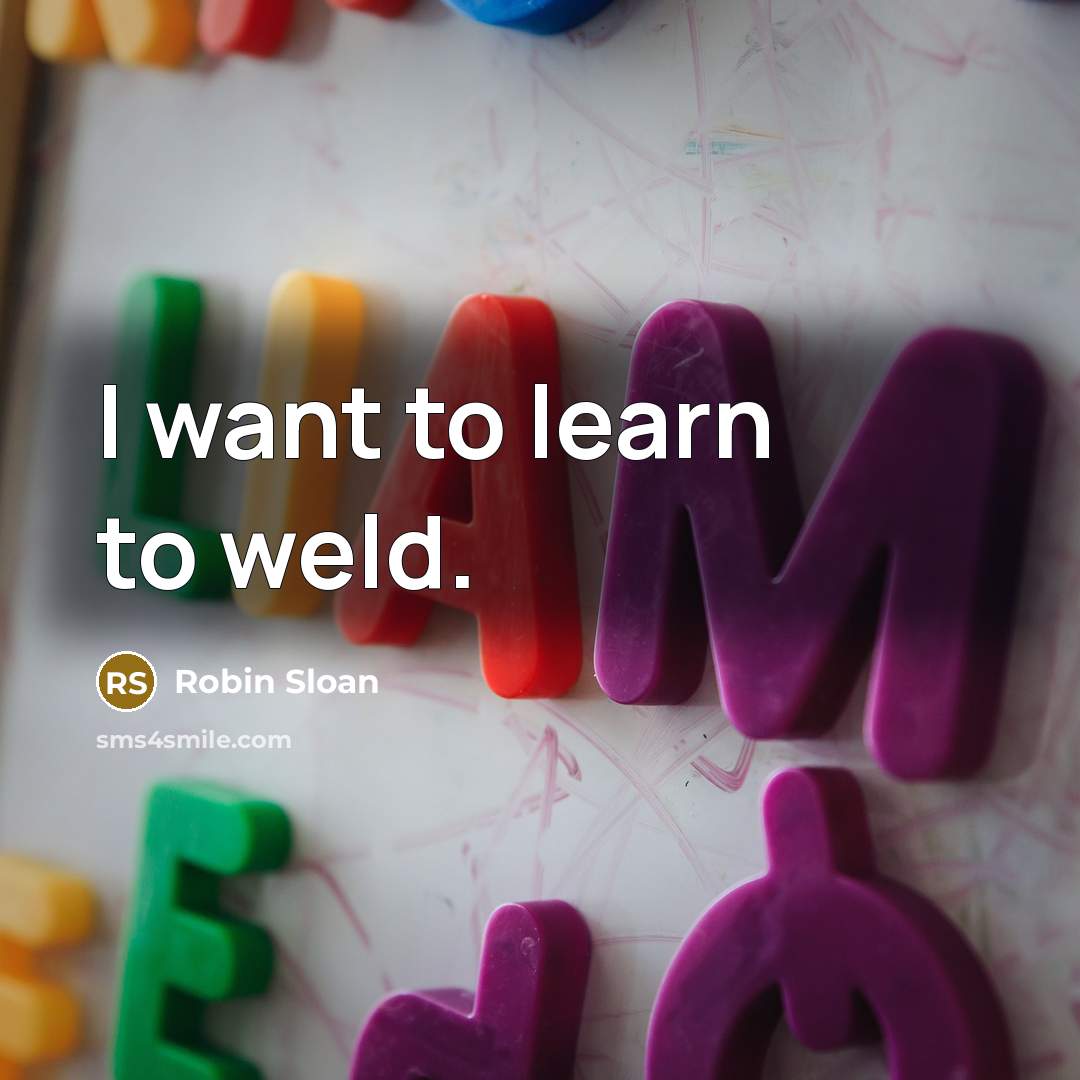 “I want to learn to weld.…” quote by Robin Sloan