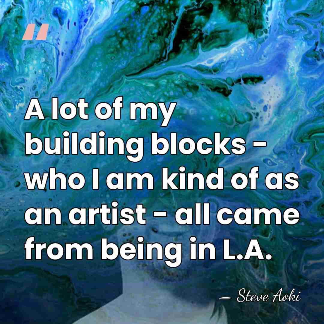A lot of my building blocks - who I am kind of&hellip; - Steve Aoki